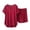 Wine, variant on BaoFuBaoMei Womens Pajama Sets Plus Size 2 Piece Plus Size Short Sleeve Modal Lounge Set V Neck Top and Wide Leg Shorts Pjs Loose Soft Sleepwear