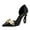 Black, variant on XYD Women Trendy Metal Buckle High Heel Pumps Pointed Closed Toe D'Orsay Lady Event Party Shoes Size 7 Black