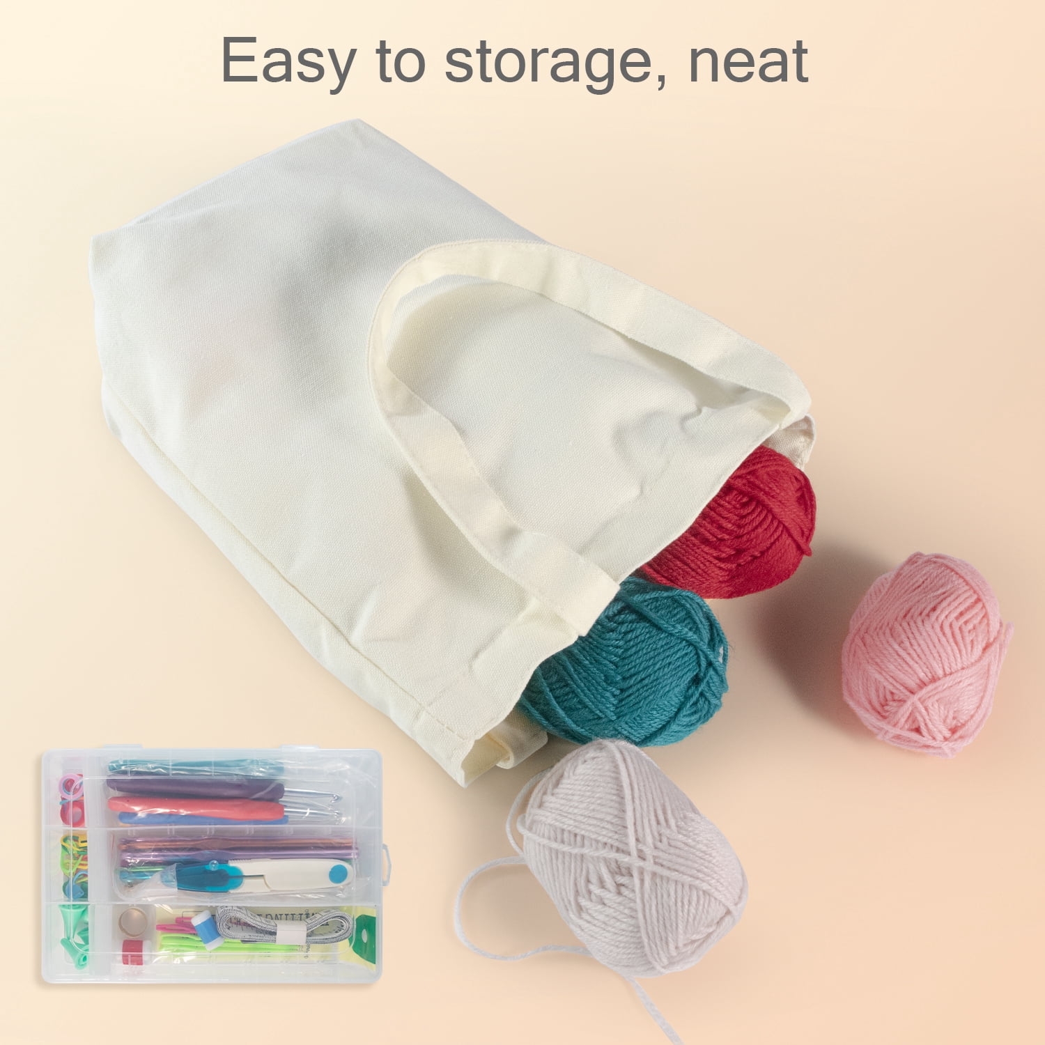 SlaBao Crochet Kit for Beginners Adults and Kids, 9pcs Crochet Hooks and 15pcs 55 Yards of Yarn for Crocheting Kit, Needles, Accessories, Bag