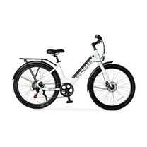 Concord 27.5" Step-Thru Electric Commuter Bike, 36V, Class 2, Aluminum, Weighs 49 Pounds, White, Fits Riders 5'1" - 6'1", Adult, Unisex