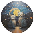thumbnail image 3 of Ryvnso Cat Polka Dots on Nighte Round Plate Mats Dining Table Placemat Set of 4 for Holiday Decoration, 3 of 7