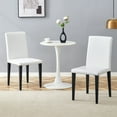 thumbnail image 5 of NYEESS Set of 2 White PU Dining Chairs with Black Metal Legs, Modern Minimalist Design, 5 of 11