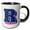 Black/White, variant on 3drose, Personalized Initial Letter R 3d Blue, 11oz Two-tone Black Mug