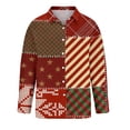 thumbnail image 5 of Women's Christmas Plaid Shirt Long Sleeve Lapel Collar Button Down Cardigan Top Multicolor-12 L, 5 of 8