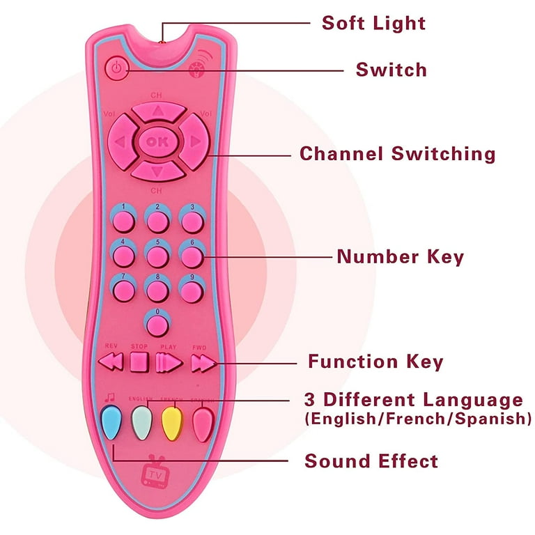 Jouet Télécommandé TV, Son HiFi éducatif Alimenté Par Batterie Bébé Télécommande  Jouet Fonction Lumière ABS Pour L'apprentissage De L'éducation Précoce  Bleu, Rouge 