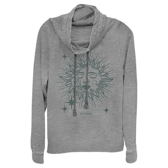 Junior's Lost Gods Sol Et Luna  Cowl Neck Sweatshirt