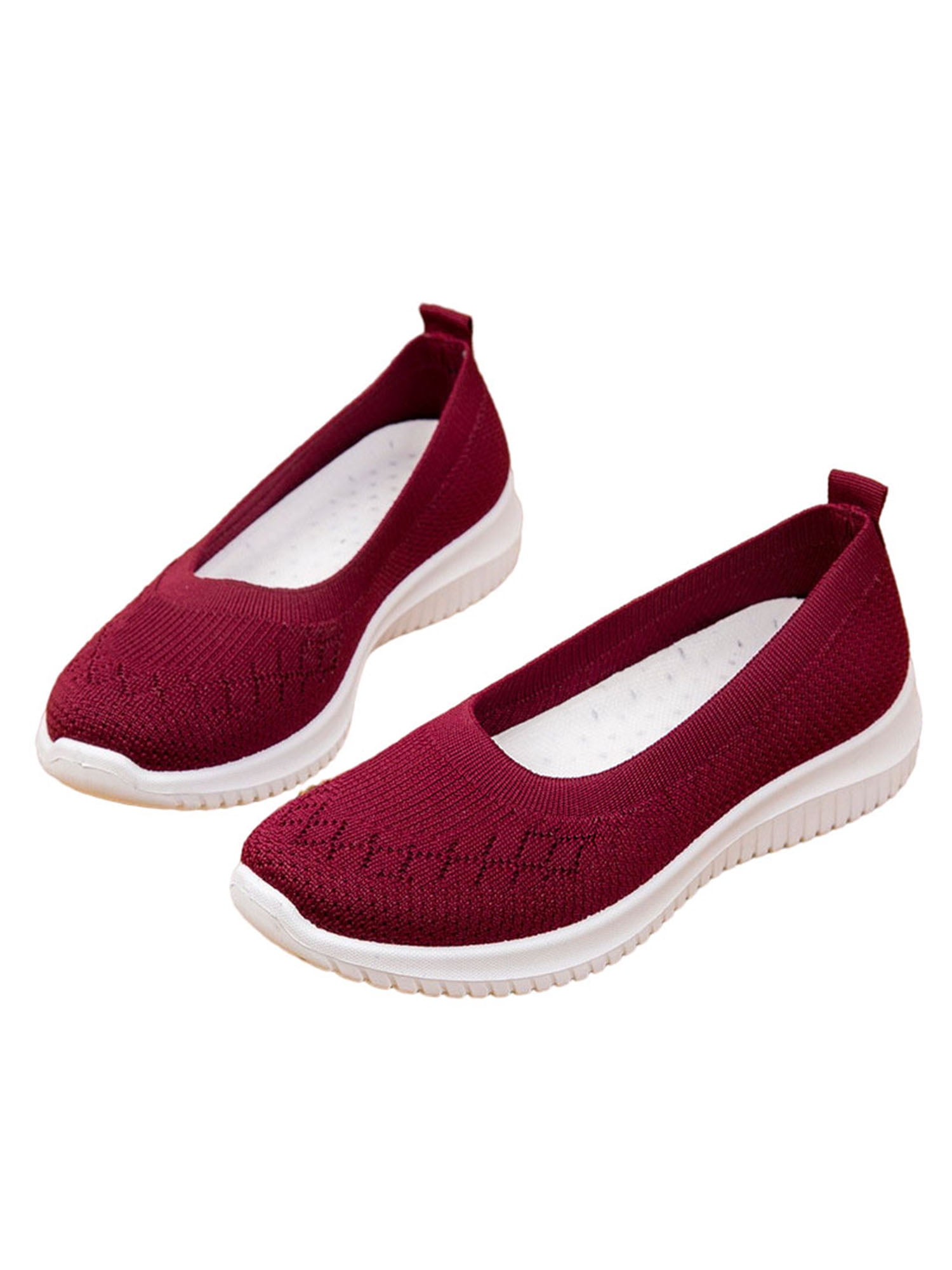 poemlady Women's Slip on Loafer Shoes Mesh Casual Flat Nurse Walking Sneakers 