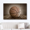 thumbnail image 2 of HFDF Canvas Prt Wall Art Retro Faded Basketball on Wood Panels Sports Athletes Photography Modern Art Contemporary Scenic Urban Multicolor for Livg Room, Bedroom, Office - 16x12inch Framed, 2 of 5