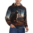 thumbnail image 2 of Honeii Pyramid Desert Cat Pattern Mens Hoodies Men's Loose Sleeve Sweatshirt,Pullover Hooded Sweatshirt for Men,Essentials Hoodie-Medium, 2 of 7