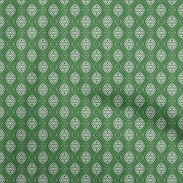 oneOone Rayon Green Fabric Running Stitch Sewing Material Print Fabric By The Yard 56 Inch Wide