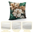 thumbnail image 4 of Creowell  Tropical Flowers and Leaves Print Pattern Pillow Covers Printed Throw Pillow Cases Outdoor Decorative Pillow Covers Green White and Gold, 4 of 5