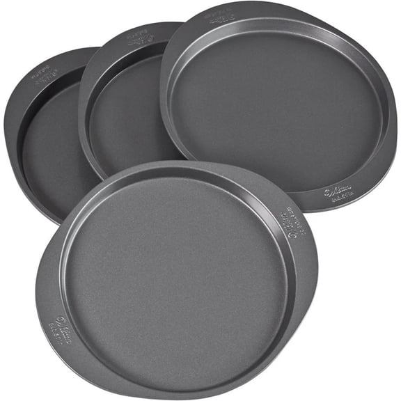 Wilton Easy Layers Non-Stick 8-Inch Round Cake Pan Set Non-Stick Cold-Rolled Steel Bakeware for Layer Cakes