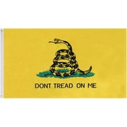 Don’t Tread On Me Flag NuLink 3x5 Ft Embroidered Gadsden Flag Single Sewn Brass Grommets Flag 210D UV Fade Resistant