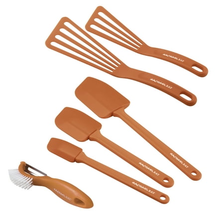 

Rachael Ray Tools & Gadgets Nylon Slotted Turner Veg-a-Peel and Spatula Set 5-Piece Orange