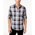 thumbnail image 1 of Alfani Owen - Camisa con botones a cuadros para hombre, color negro, XL, 1 of 1
