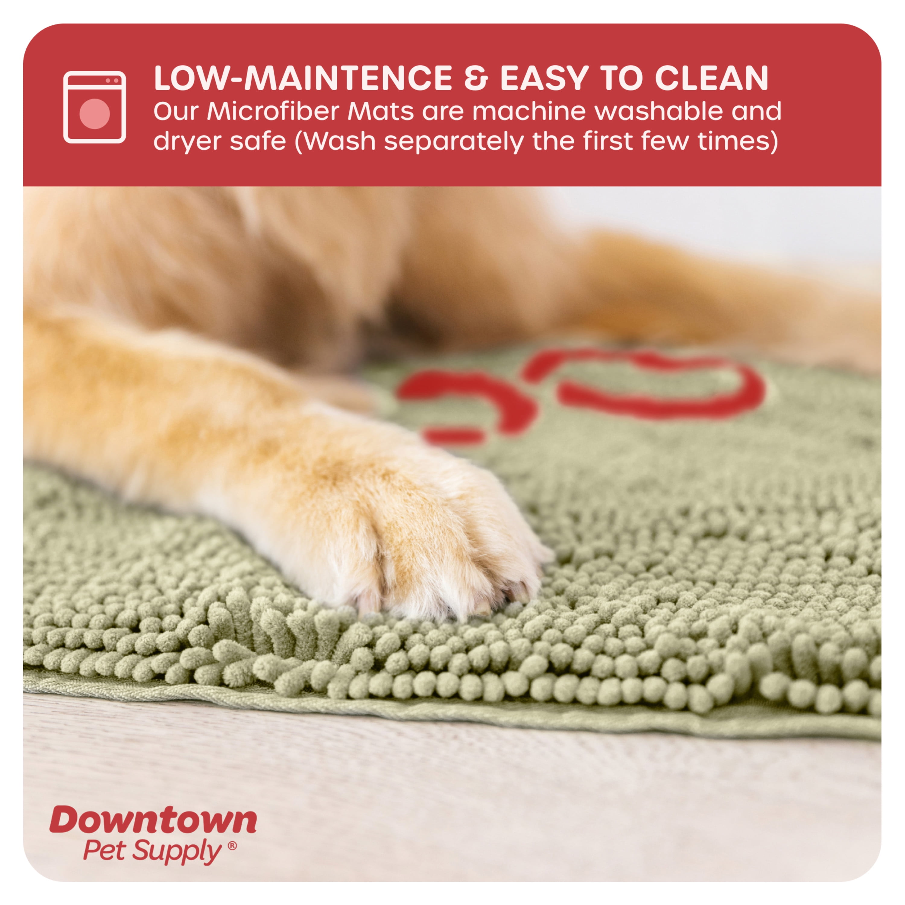 Dog Door Mat for Muddy Paws, Absorbs Moisture and Dirt, Absorbent Non-Slip Washa
