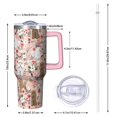 thumbnail image 2 of OBREWU Poodle and Flowers Floral Tumbler with Handle and Lid,Poodle and Flowers Floral 40oz Double Wall Vacuum Insulated Tumbler,Cups Gift for Women and Men, 2 of 7