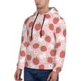 thumbnail image 3 of Naloa Floral Strawberr Men's Casual Hooded Collar Drawstring Hoodies Pullover Sweatshirts Casual Long Sleeve Shirts-3X-Large, 3 of 7