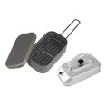 thumbnail image 2 of Camping Kettle Set Camping Lunch Box Many Many Pleging Many Plegable Té de calefacción rápida Campamento de té Campista para BBQ Garden Campfire negra, 2 of 8