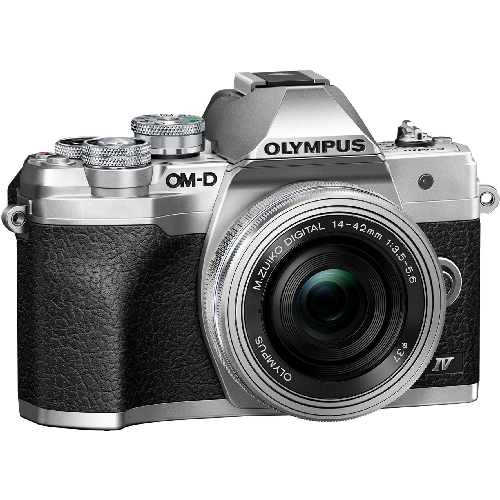 OLYMPUS OM-D E-M10 Mark IV Silver Body with Silver M.Zuiko Digital ED  14-42mm F3.5-5.6 EZ Lens Kit