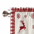 thumbnail image 5 of Christmas Red Kitchen Curtains and Valances Set, Snowflake and Elk Rod Pocket Window Valance 18 Inch Window Curtain Panels for Living Room Bedroom Laundry, 27.5x24in, 3 Pieces, 5 of 7