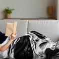 thumbnail image 3 of Halloween Soft Flannel Fleece Throw Blanket, Gothic Dead Skull Face Close up Sketch Evil Anatomy Skeleton Illustration, Cozy Plush for Indoor and Outdoor Use, 60" x 80", Black White, by Ambesonne, 3 of 5