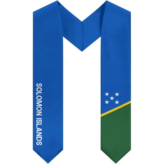 Solomon Islands Flag Cool Graduation Stole Shawl Sash Honor For Study Aboard International Students