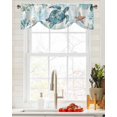 thumbnail image 5 of Tie Up Valance Curtain for Kitchen,Summer Sea Turtle Starfish Rod Pocket Short Curtains Adjustable Tie-Up Shade Valances,Abstract Marine Life Coral Window Treatment for Bathroom Living Room Bedroom, 5 of 8