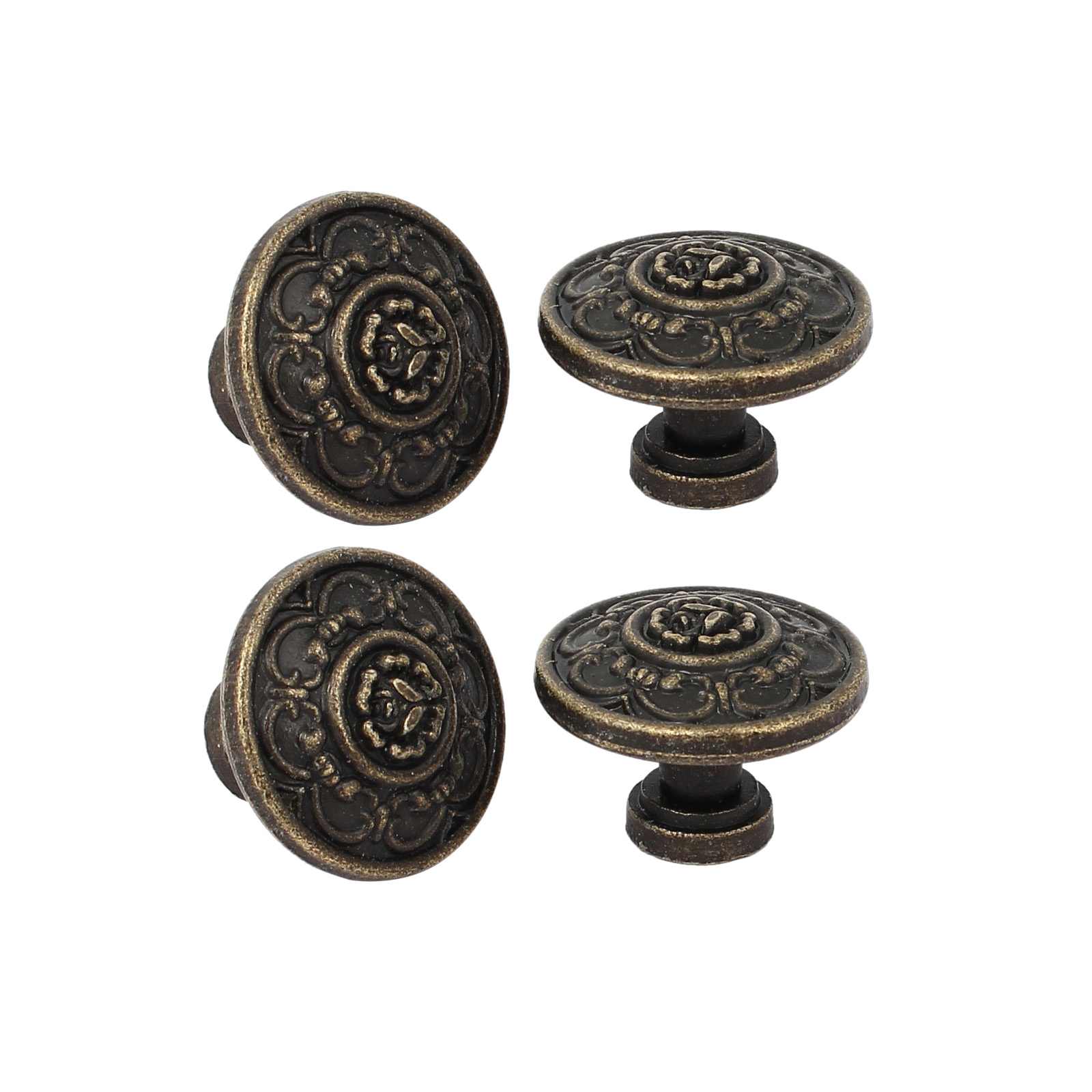 Unique Bargains 4 Pack Metal Drawer Cabinet Handles Knobs Bronze Tone Finish