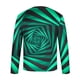 thumbnail image 4 of Blusas y camisas de manga larga con cuello redondo para hombre, blusa informal de manga larga con cuello redondo y estampado de rayas, blusa de poliéster para hombre, 4 of 5