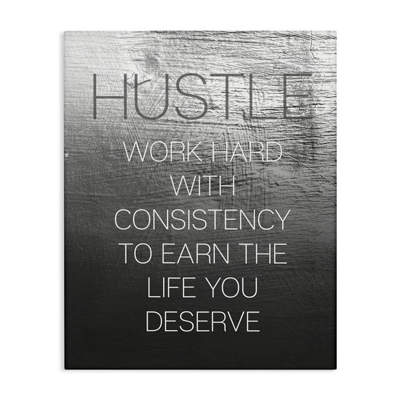 Stupell Industries Hustle Motivational Definition Text & Numbers Painting Wrapped Canvas Art Print Wall Art, 16 x 20
