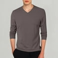 thumbnail image 2 of Yuncity Mens Shirt Slim Fit Lightweight V Neck Long Sleeve Layering Top Mens T Shirts M, 2 of 4
