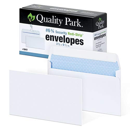 2 100-Pack QUA10417 White #6 3/4 Security-Tinted Envelopes with Peel & Seal 