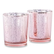 Kate Aspen Pink Mercury Glass Tea Light Holder (Set of 4)