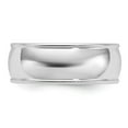 thumbnail image 3 of 14k White Gold 8mm Milgrain Half Round Wedding Band Size 4.5 WM080, 3 of 4