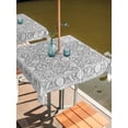 thumbnail image 2 of Outdoor Tablecloth with Umbrella Hole for Patio/Picnic/Party/Camping, Grey Paisley Boho Waterproof Table Cloth Square Cover Washable, Abstract Art Floral Aesthetic (54"x 54"), 2 of 9