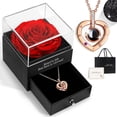 thumbnail image 1 of Set de collares HEGUD con I Love You de rosas auténticas preservadas, 1 of 7