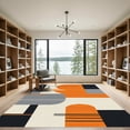 thumbnail image 2 of ODIKA 4'x6' Machine Washable Non-Slip Area Rug, Striped Irregular High Traffic Rug, Orange, 895184, 2 of 7