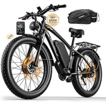 Dual Motor Peak 5000W Electric Bike for Adults Men Women 40-45MPH 100 Miles, 52V 34AH Long Range Ebike, Fat Tire 24Inch, Commuter Electric Bicycles Ebike, Hydraulic Disc Brake