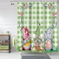thumbnail image 2 of Easter Shower Curtain Easter Egg Gnome Shower Curtains for Bathroom Decor Spring Flowers Green Buffalo Plaid Bath Curtains Sets for Spring Easter Bathroom Decor Fabric Waterproof Standard 72" X 72", 2 of 6