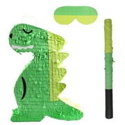 Dinosaur Pinata for Kids Birthday Party with Blindfold and Bat (17x13.4x3.5 inches) Dinosaur Party Supplies Pinata for Boys Kids Dino Themed Party