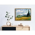 thumbnail image 3 of HFDF Wall Art of Wheat Field with Cypresses by Vcent Van Gogh Patgs Reproduction Abstract Canvas Prts for Home Livg Room Decorations Bronze Gold 18x12inch Framed, 3 of 6