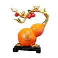 thumbnail image 2 of deevoka Chinese Gourd Statue Adornment Feng Shui Figurine for Cabinet Mantel Balcony Orange, 2 of 9