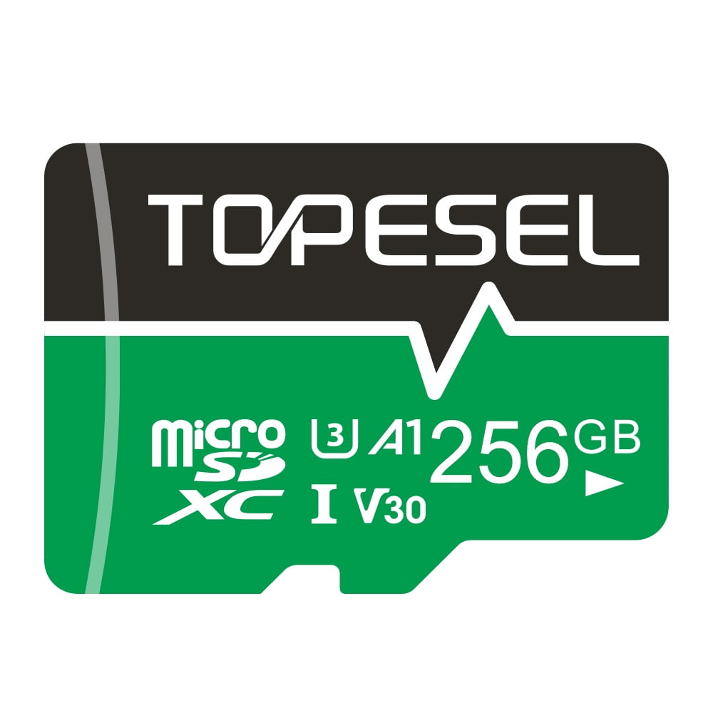 256GB Micro SD Card with Adapter TOPESEL Memory Cards A1 V30 U3 Class 10 TF Cards