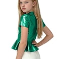 thumbnail image 4 of Amidoa Basic Girls T Shirts Cute Solid Summer Crewneck Tops Casual Kids Tees Green,7-8Years, 4 of 5