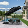 thumbnail image 3 of Purple Leaf 9ft Outdoor Patio Umbrella - Offset Cantilever Design with 360° Rotation, Black Square Market Umbrella for Deck, Pool, and Garden, 3 of 13