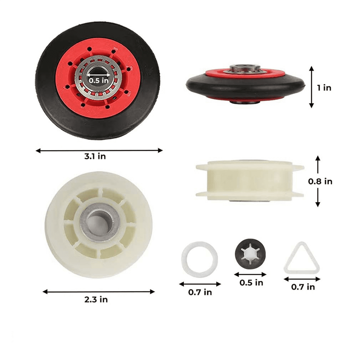 2X 4392067 Dryer Repair Kit &W10837240 Dryer Idler,279640 Idler Pulley Compatible ,Replaces 4392067VP 80047