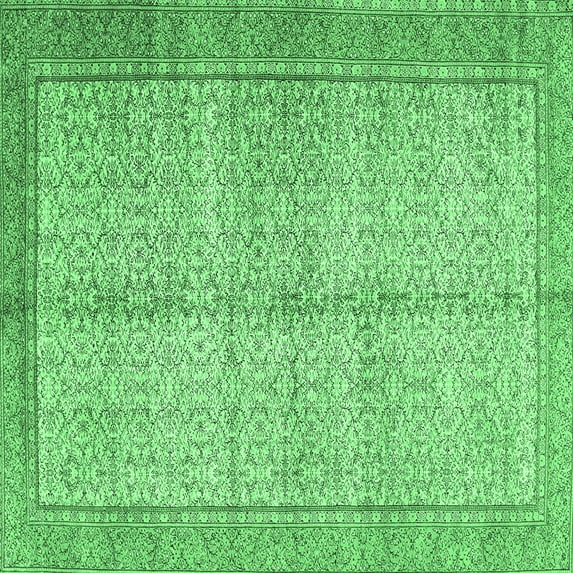 Ahgly Company Indoor Square Persian Emerald Green Traditional Area Rugs, 3' Square