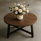 thumbnail image 2 of Industrial brown round coffee mesa para the center, 2 of 7