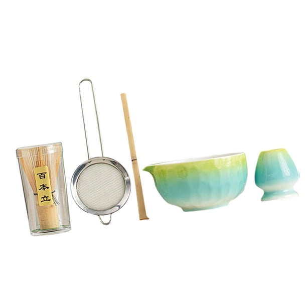 5pcs matcha set matcha bowl con spout hechas a mano Herramientas regalos para amantes del té Utensilios japoneses Ceremonía de té Cerámica Azul